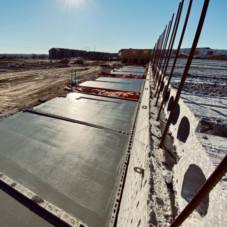 Freshly poured Concrete slabs at a commercial apartment complex